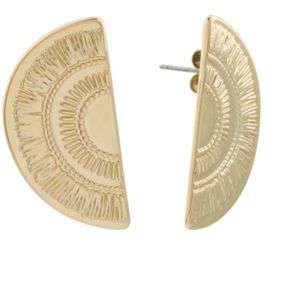 Lucky Brand Semicircle Modern Etched Earrings NWT